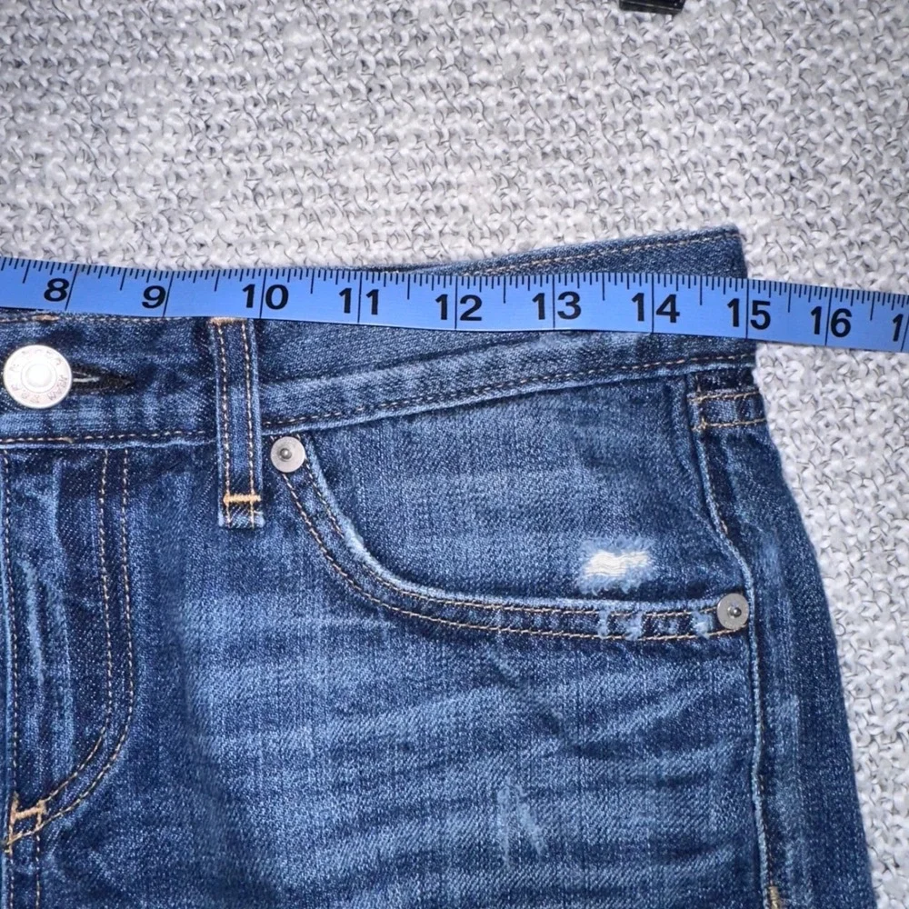 Rag & Bone JEAN Distressed Cut-Off Denim Shorts Blue Size 26 Medium Wash